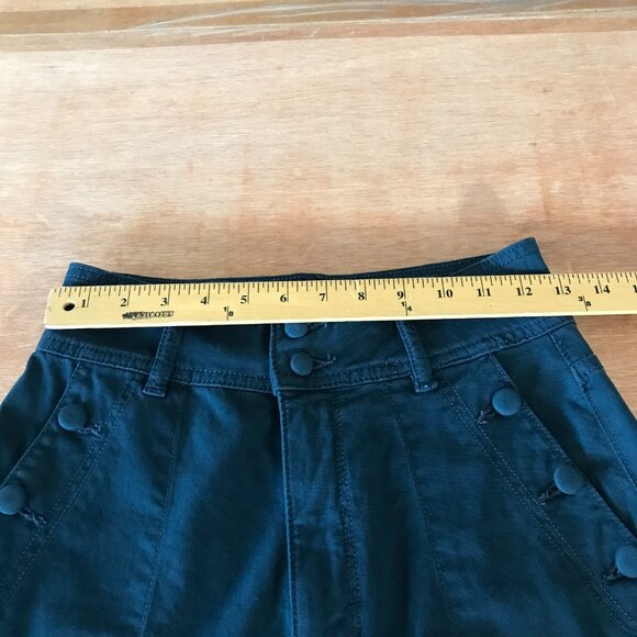 DL1961 Hepburn Wide Leg Pants Women 26 Blue High Rise Button Accent Stretch - Picture 10 of 16